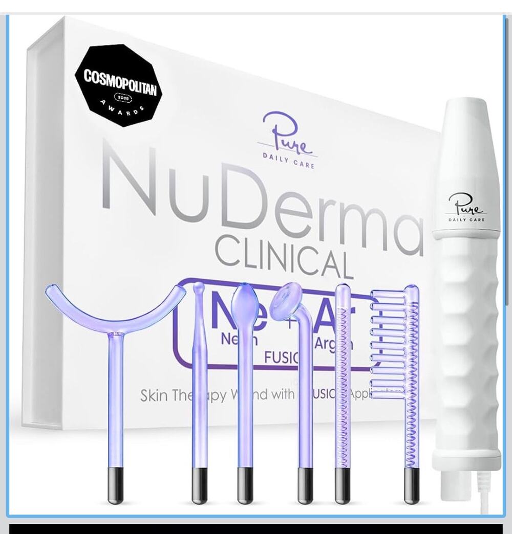NuDerma Clinical Neon Argon Skin Therapy Wand 6 Applicators NEW Sealed